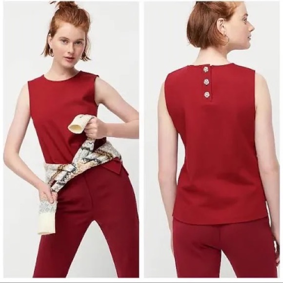 J crew Black Jeweled Button Back Ponte top sz S, $69.50 NWT - Picture 3 of 4